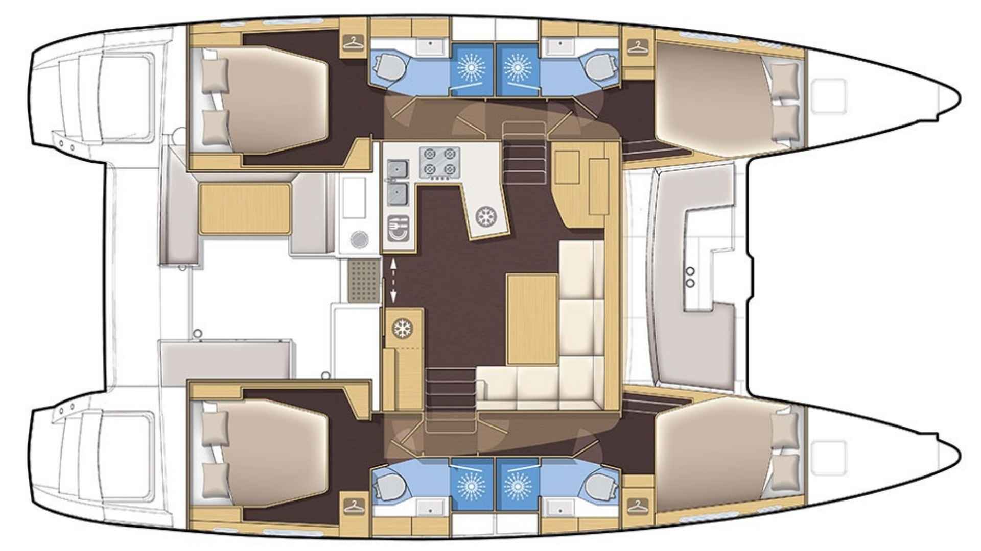 Bodrum Delux Katamaran Lagoon 450 - 4 kabin 14 Metre