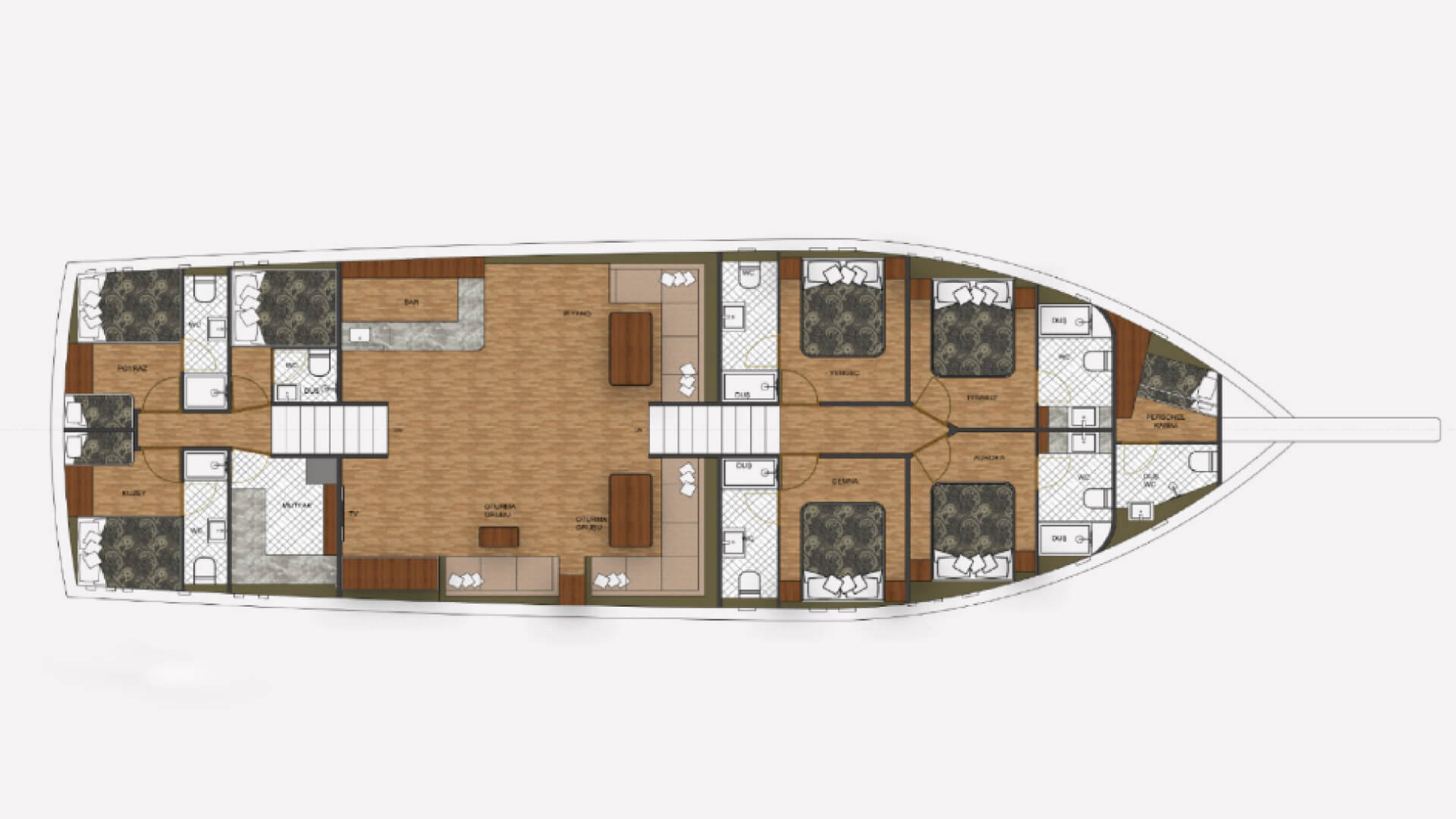 Göcek Kiralık Gulet Klimalı Lux 14 Kişi 24 Metre